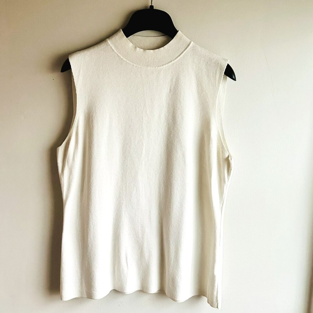Gap Sleeveless Mock Neck Sweater in Ivory Size XL Tall